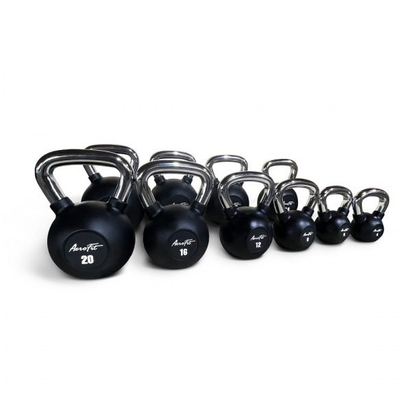Aerofit AFBK8 гиря обрезиненная с хромированной рукояткой 8 кг.